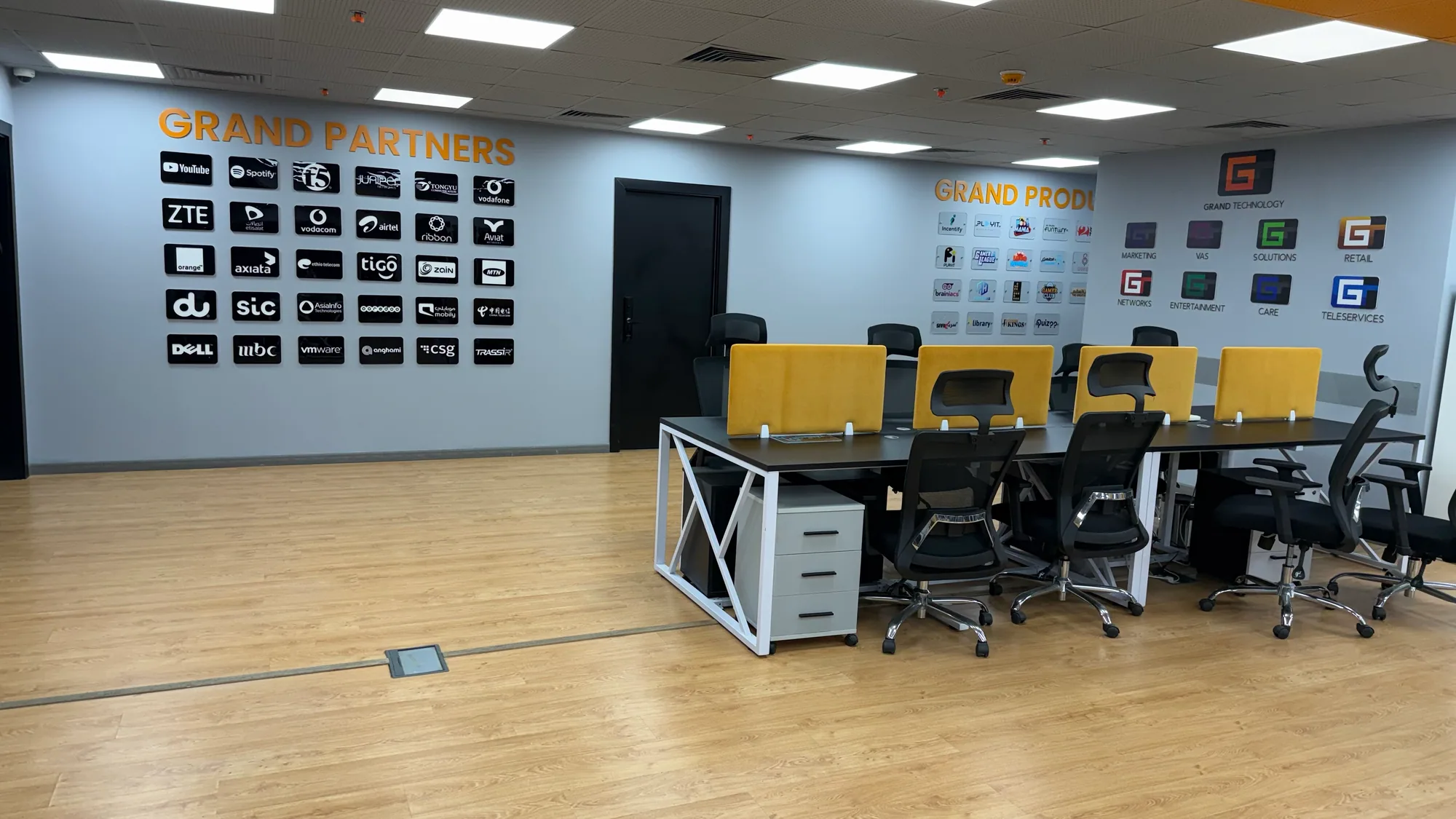 The Grand Partners wall and the divisions wall.
